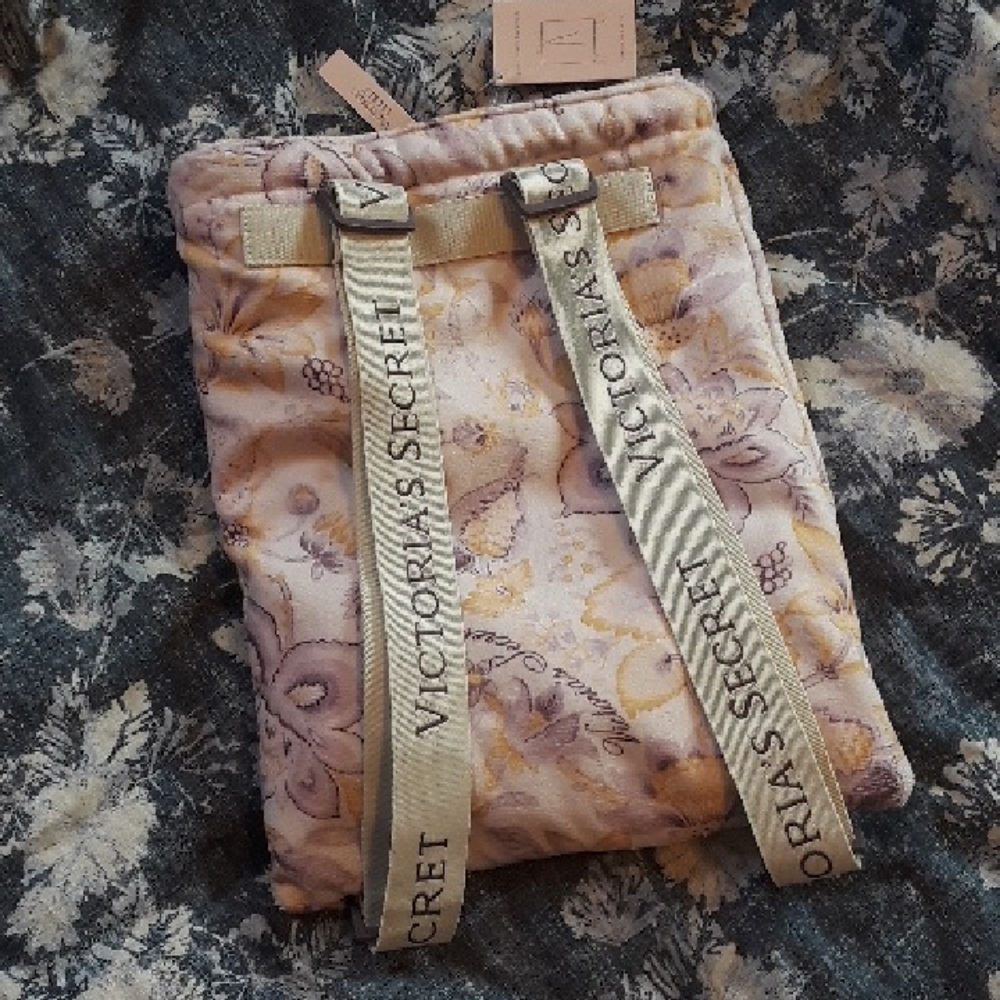 Victoria's Secret Lavender Floral Beach Blanket and Matching Backpack Carrier